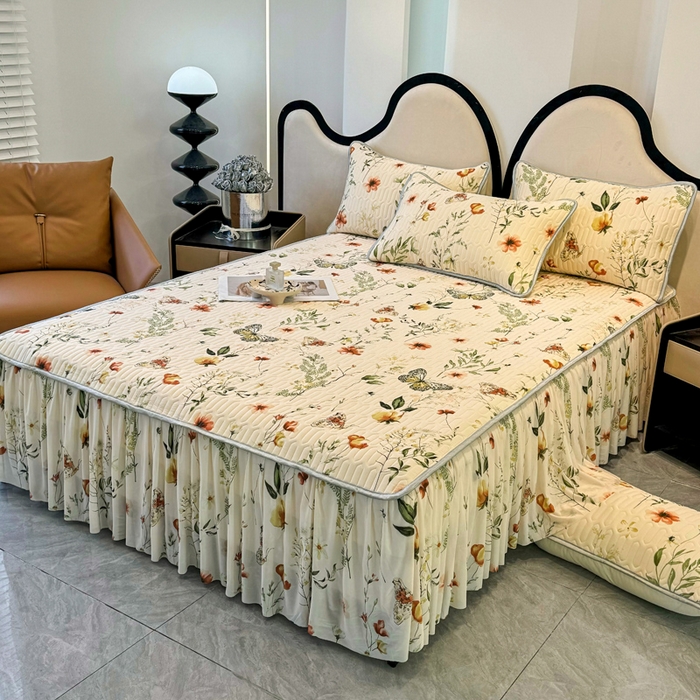 91家纺网 家纺一手货源 找家纺 布柔 2026新款乳胶床裙0.7乳胶加厚凉感丝凉席带氨纶凉感凉席 蝶舞