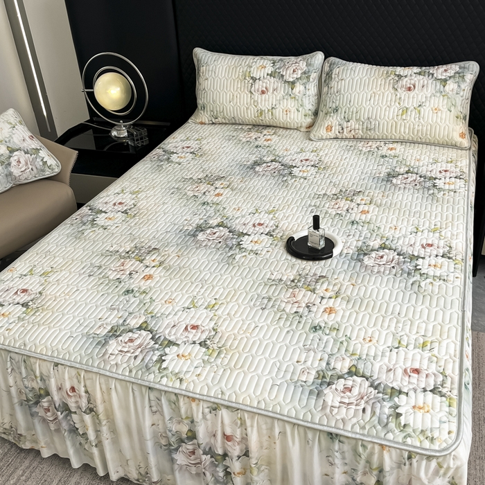 91家纺网 家纺一手货源 找家纺 布柔 2026新款乳胶床裙0.7乳胶加厚凉感丝凉席带氨纶凉感凉席 花茶