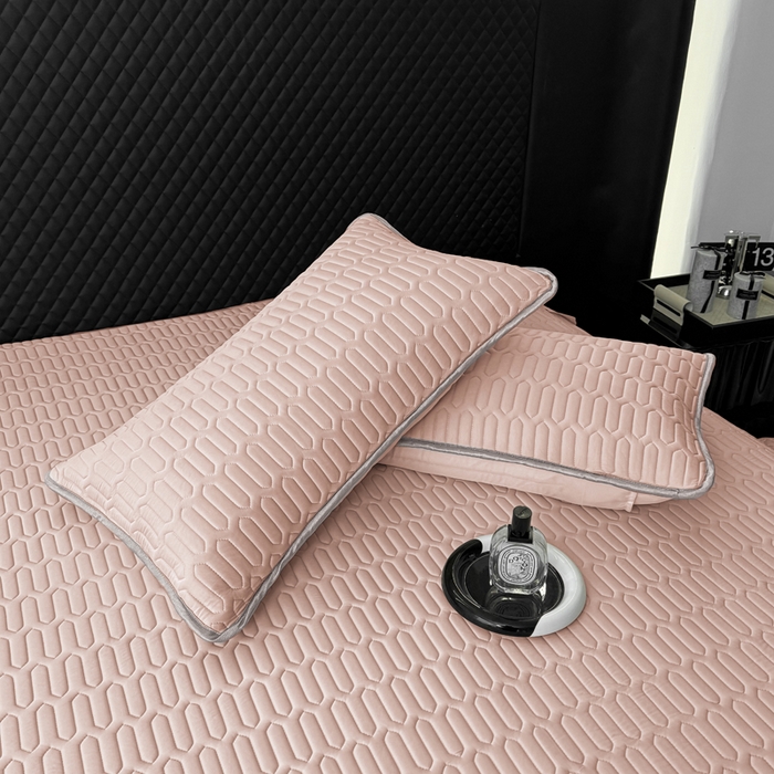 91家纺网 家纺一手货源 找家纺 布柔 2026新款乳胶床裙0.7乳胶加厚凉感丝凉席带氨纶凉感凉席 粉玉