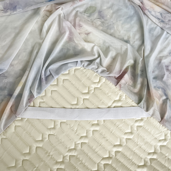 91家纺网 家纺一手货源 找家纺 布柔 2026新款乳胶床裙0.7乳胶加厚凉感丝凉席带氨纶凉感凉席 莫奈