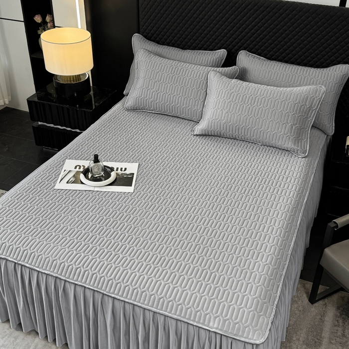 91家纺网 家纺一手货源 找家纺 布柔 2026新款乳胶床裙0.7乳胶加厚凉感丝凉席带氨纶凉感凉席 都市灰