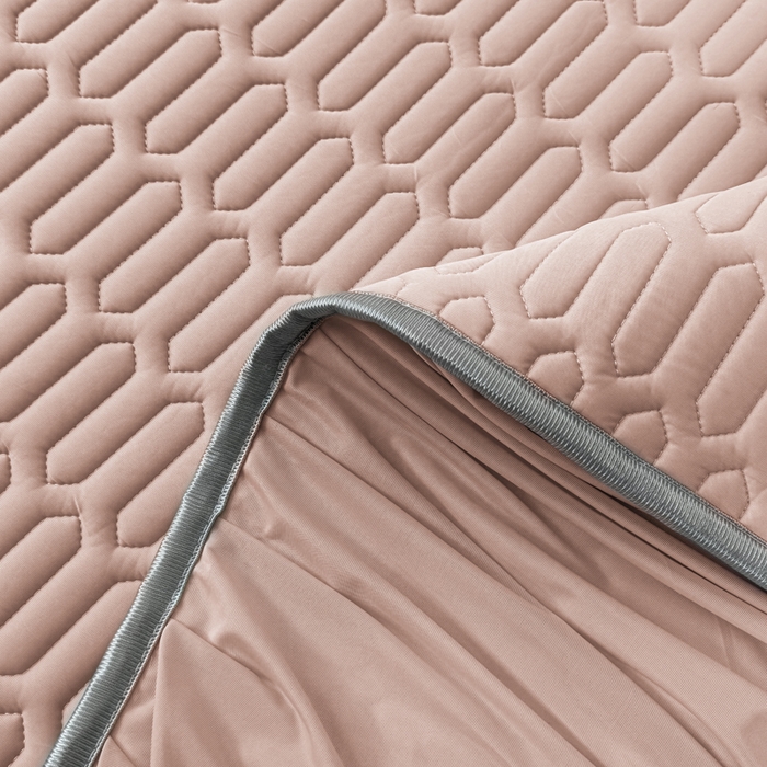 91家纺网 家纺一手货源 找家纺 布柔 2026新款乳胶床裙0.7乳胶加厚凉感丝凉席带氨纶凉感凉席 粉玉