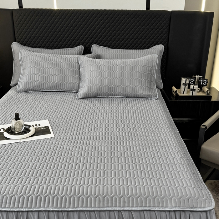 91家纺网 家纺一手货源 找家纺 布柔 2026新款乳胶床裙0.7乳胶加厚凉感丝凉席带氨纶凉感凉席 都市灰