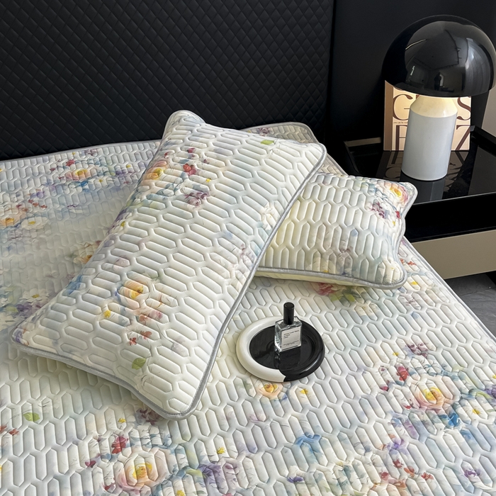 91家纺网 家纺一手货源 找家纺 布柔 2026新款乳胶床裙0.7乳胶加厚凉感丝凉席带氨纶凉感凉席 莫奈