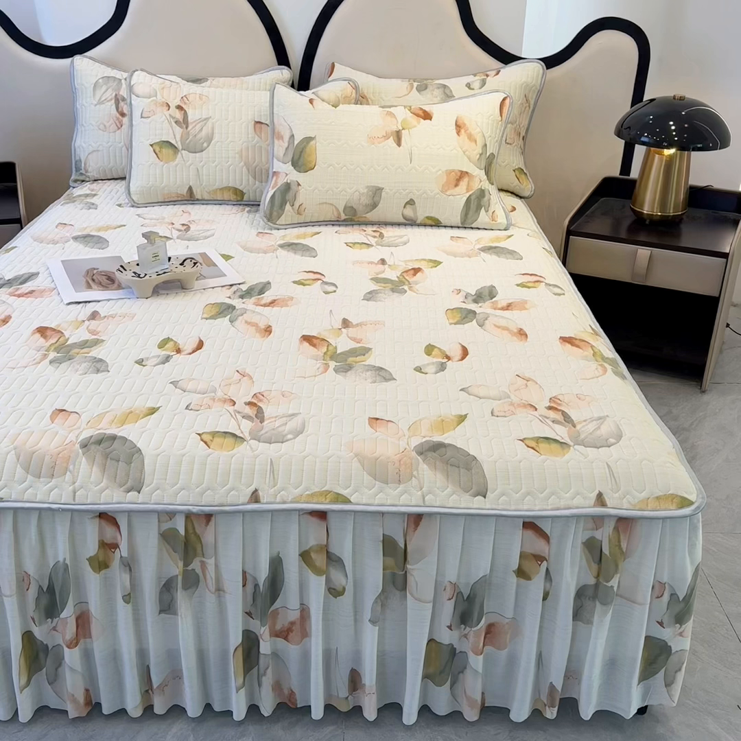 91家纺网 家纺一手货源 找家纺 布柔 2026新款乳胶床裙0.7乳胶加厚凉感丝凉席带氨纶凉感凉席 洛神