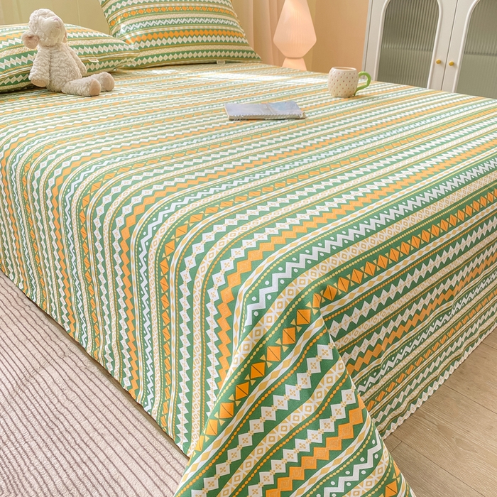 91家纺网 家纺一手货源 找家纺 优品惠 2026新款老粗布床单凉席席子空调软席单品床垫保护套三件套 波西米亚