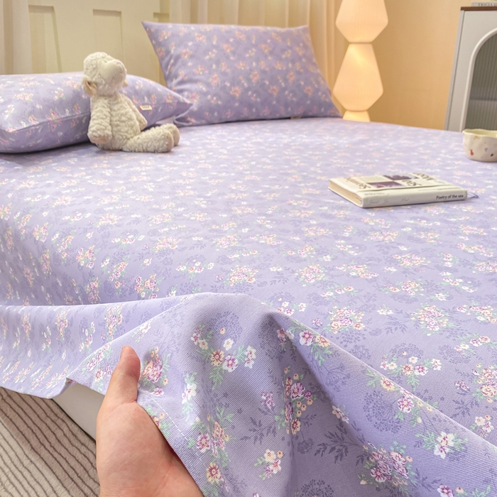 91家纺网 家纺一手货源 找家纺 优品惠 2026新款老粗布床单凉席席子空调软席单品床垫保护套三件套 豆蔻