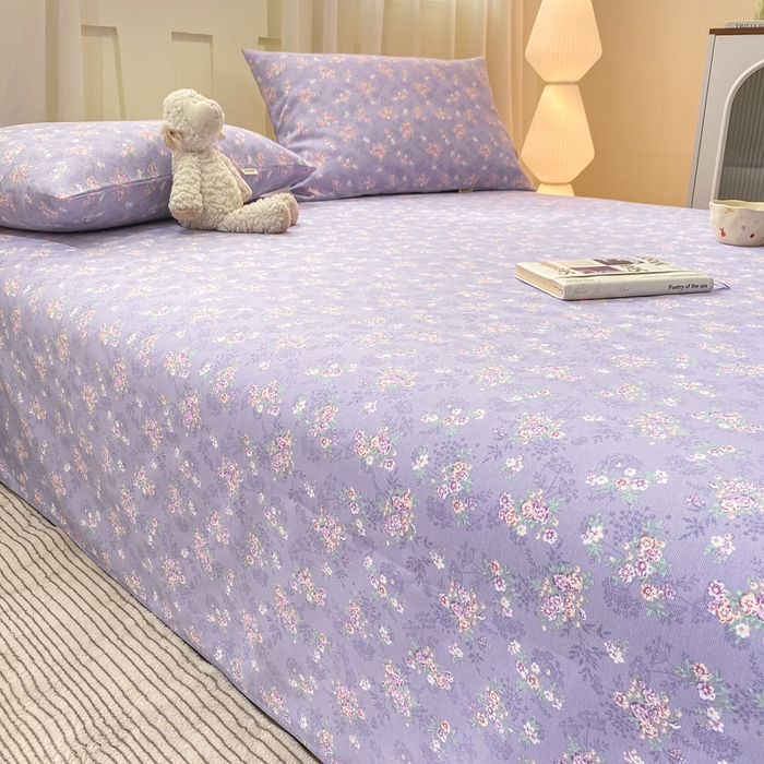 91家纺网 家纺一手货源 找家纺 优品惠 2026新款老粗布床单凉席席子空调软席单品床垫保护套三件套 豆蔻