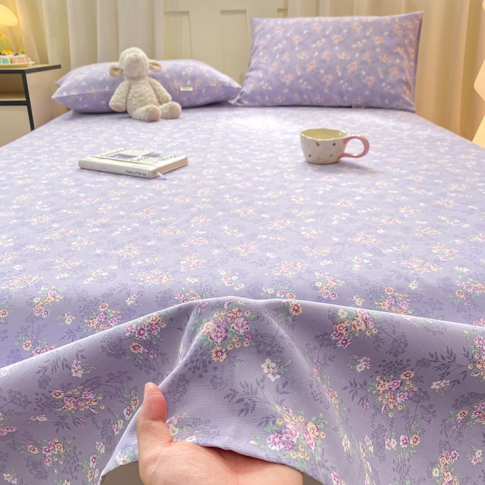 91家纺网 家纺一手货源 找家纺 优品惠 2026新款老粗布床单凉席席子空调软席单品床垫保护套三件套 豆蔻