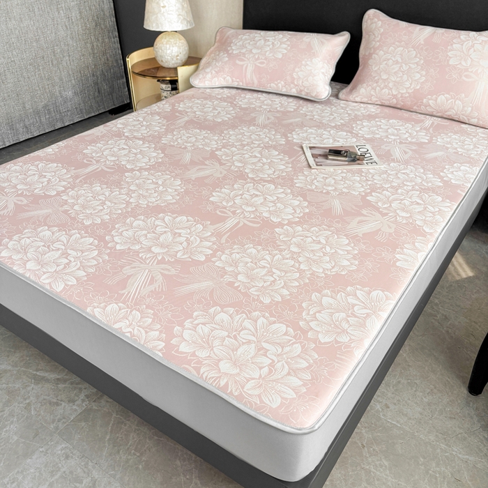 91家纺网 家纺一手货源 找家纺 （总）麋兔 2026新款PE聚乙中分子提花床笠款凉席席子