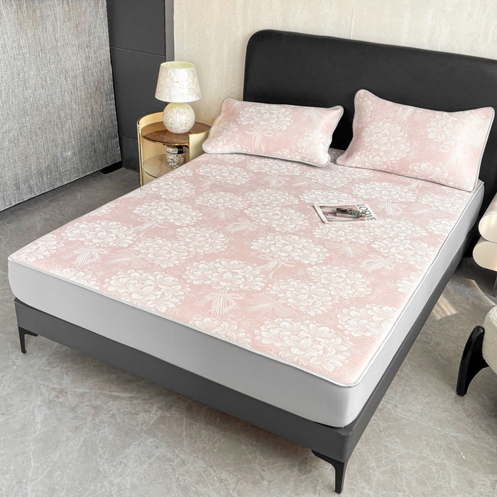 91家纺网 家纺一手货源 找家纺 （总）麋兔 2026新款PE聚乙中分子提花床笠款凉席席子