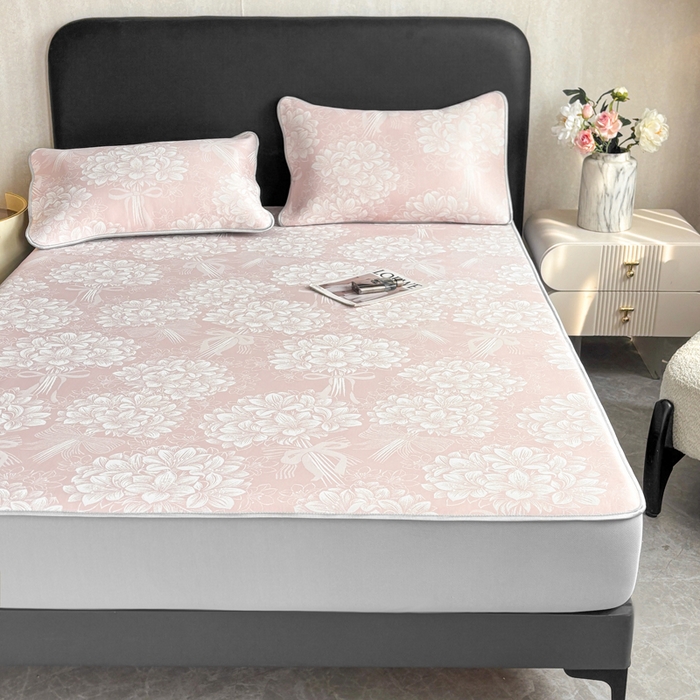 91家纺网 家纺一手货源 找家纺 （总）麋兔 2026新款PE聚乙中分子提花床笠款凉席席子