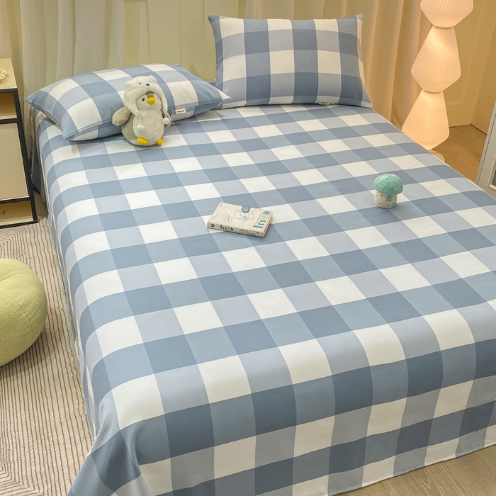 91家纺网 家纺一手货源 找家纺 优品惠 2026新款老粗布床单凉席席子空调软席单品床垫保护套三件套 兰大格