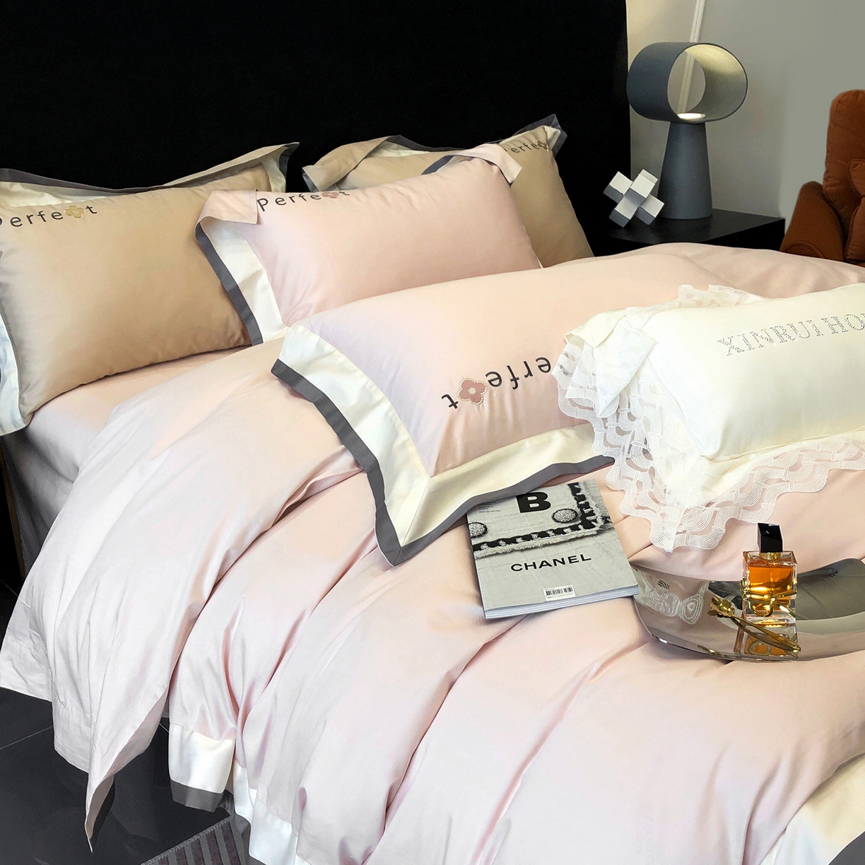 91家纺网 家纺一手货源 找家纺 （总）蕾诺家纺 2026秋冬新款100s高奢典藏简约全棉四件套-莫斯科系列