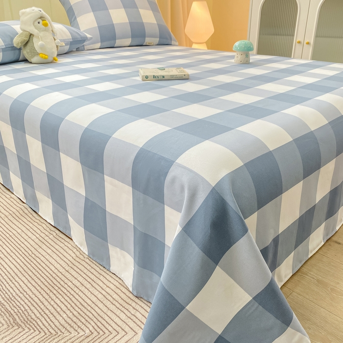 91家纺网 家纺一手货源 找家纺 优品惠 2026新款老粗布床单凉席席子空调软席单品床垫保护套三件套 兰大格