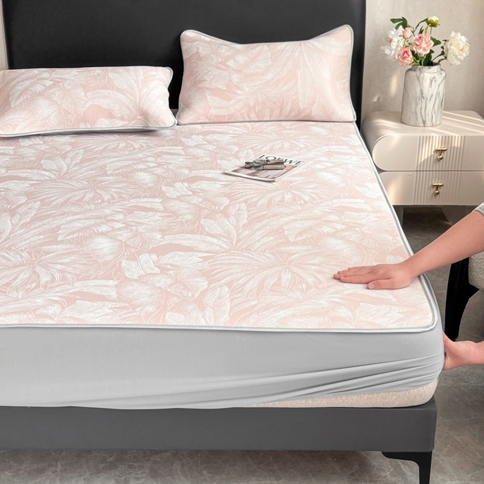 91家纺网 家纺一手货源 找家纺 （总）麋兔 2026新款PE聚乙中分子提花床笠款凉席席子