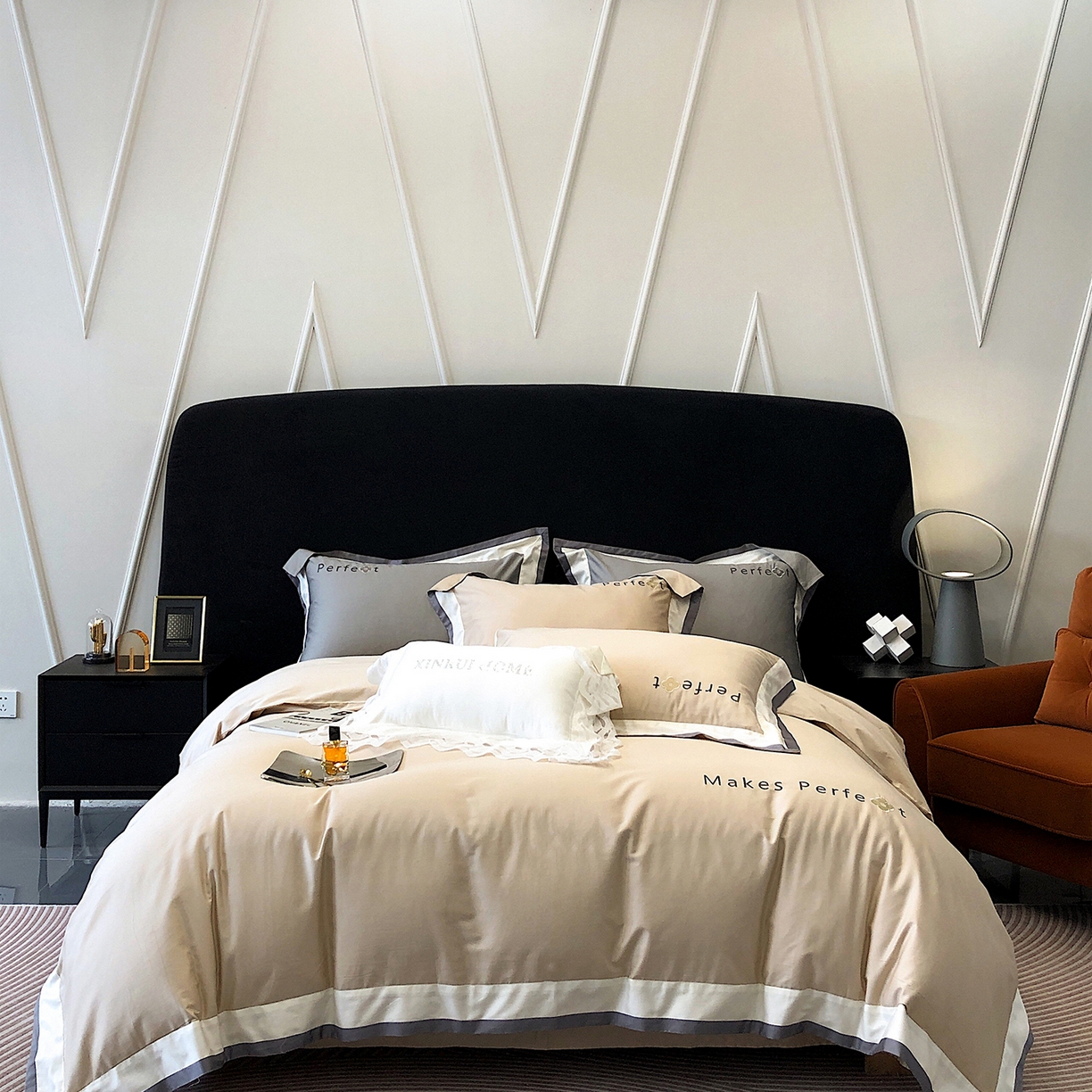 91家纺网 家纺一手货源 找家纺 （总）蕾诺家纺 2026秋冬新款100s高奢典藏简约全棉四件套-莫斯科系列