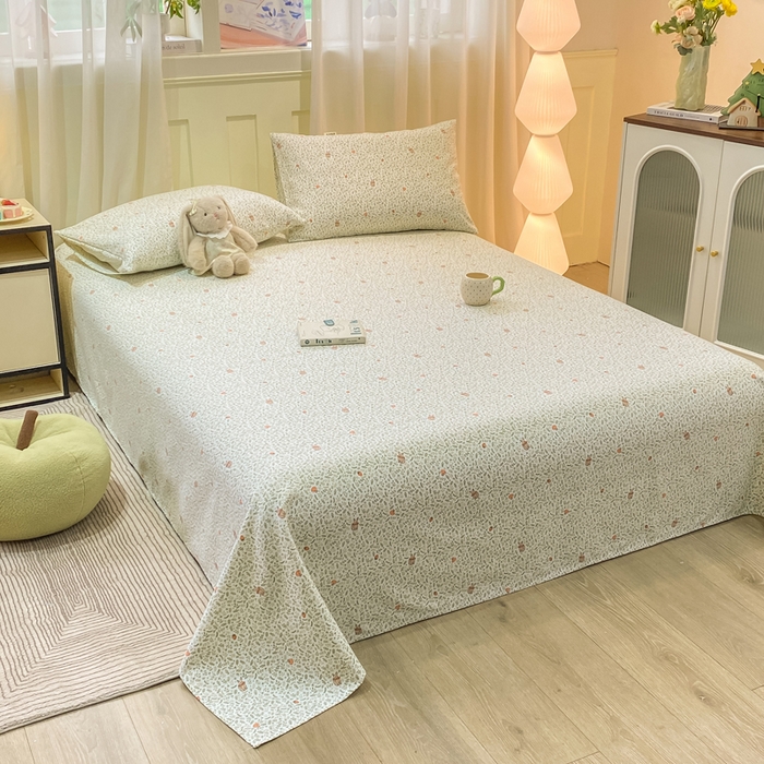 91家纺网 家纺一手货源 找家纺 优品惠 2026新款老粗布床单凉席席子空调软席单品床垫保护套三件套 林间小兔