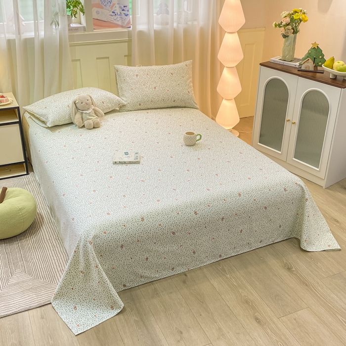 91家纺网 家纺一手货源 找家纺 优品惠 2026新款老粗布床单凉席席子空调软席单品床垫保护套三件套 林间小兔