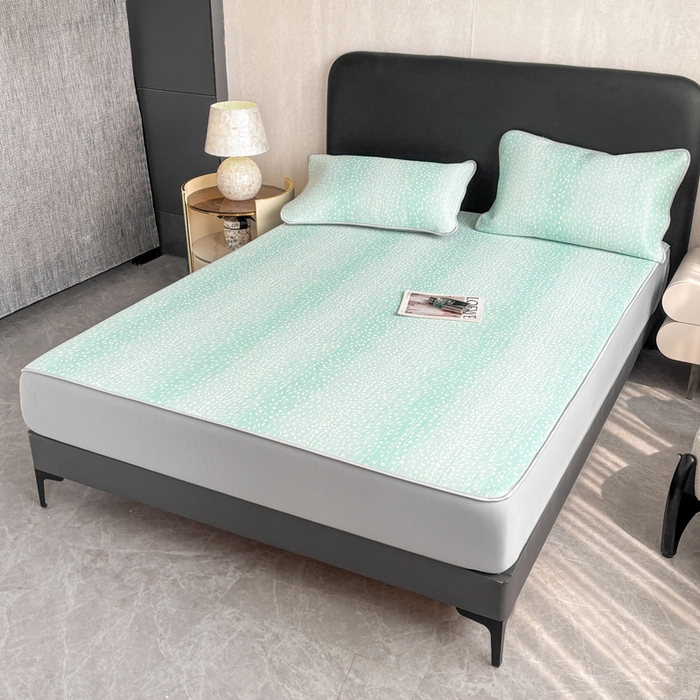 91家纺网 家纺一手货源 找家纺 麋兔 2026新款PE聚乙中分子提花床笠款凉席席子 繁星