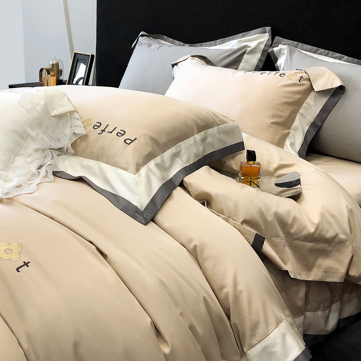 91家纺网 家纺一手货源 找家纺 蕾诺家纺 2026秋冬新款100s高奢典藏简约全棉四件套-莫斯科系列 莫斯科-香槟