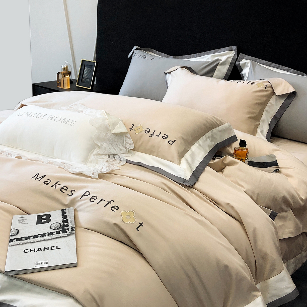 91家纺网 家纺一手货源 找家纺 蕾诺家纺 2026秋冬新款100s高奢典藏简约全棉四件套-莫斯科系列 莫斯科-香槟