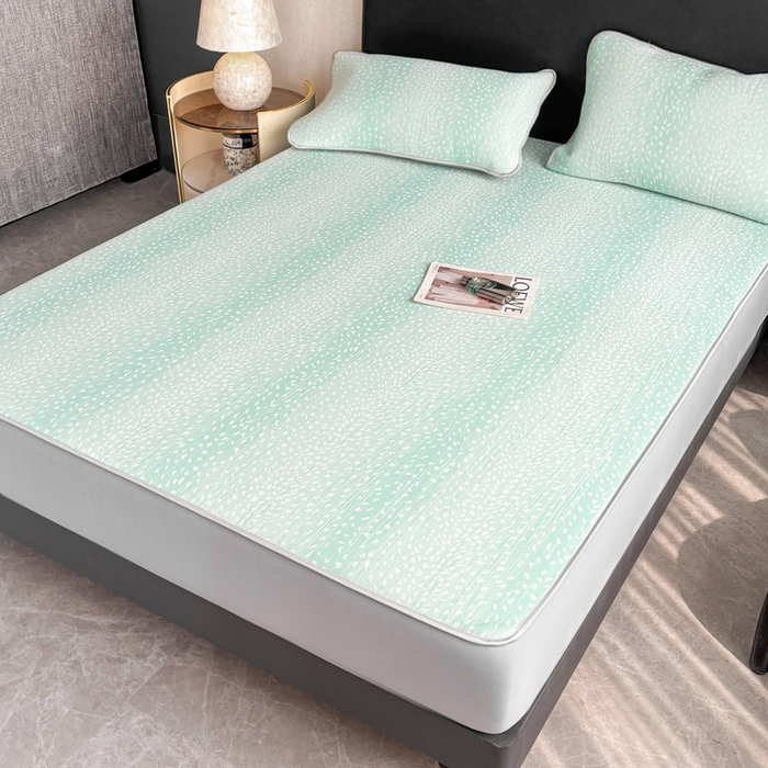 91家纺网 家纺一手货源 找家纺 麋兔 2026新款PE聚乙中分子提花床笠款凉席席子 繁星