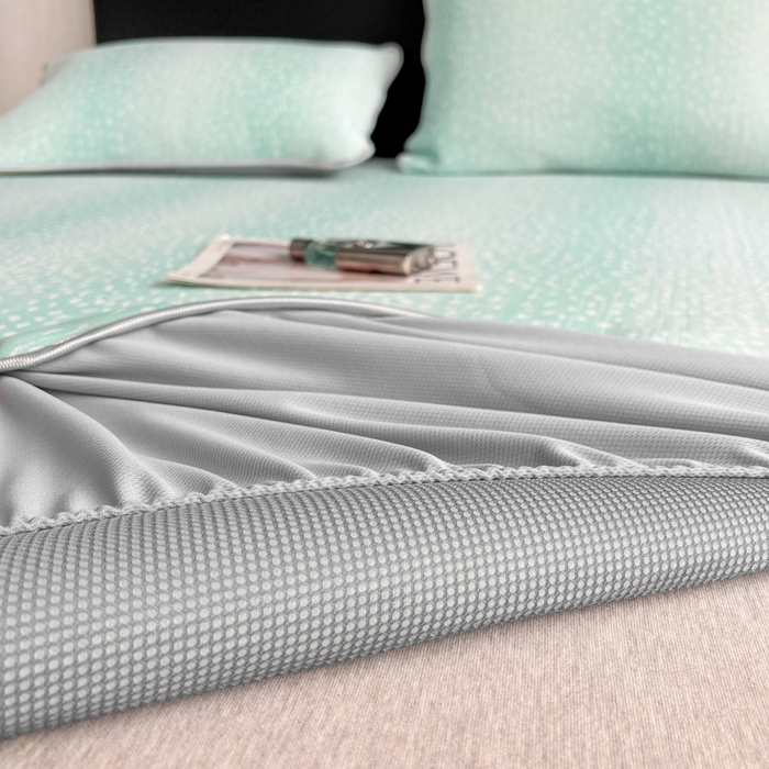 91家纺网 家纺一手货源 找家纺 麋兔 2026新款PE聚乙中分子提花床笠款凉席席子 繁星