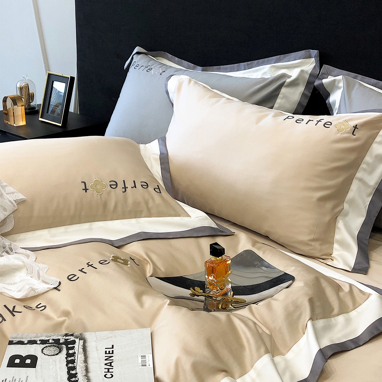 91家纺网 家纺一手货源 找家纺 蕾诺家纺 2026秋冬新款100s高奢典藏简约全棉四件套-莫斯科系列 莫斯科-香槟