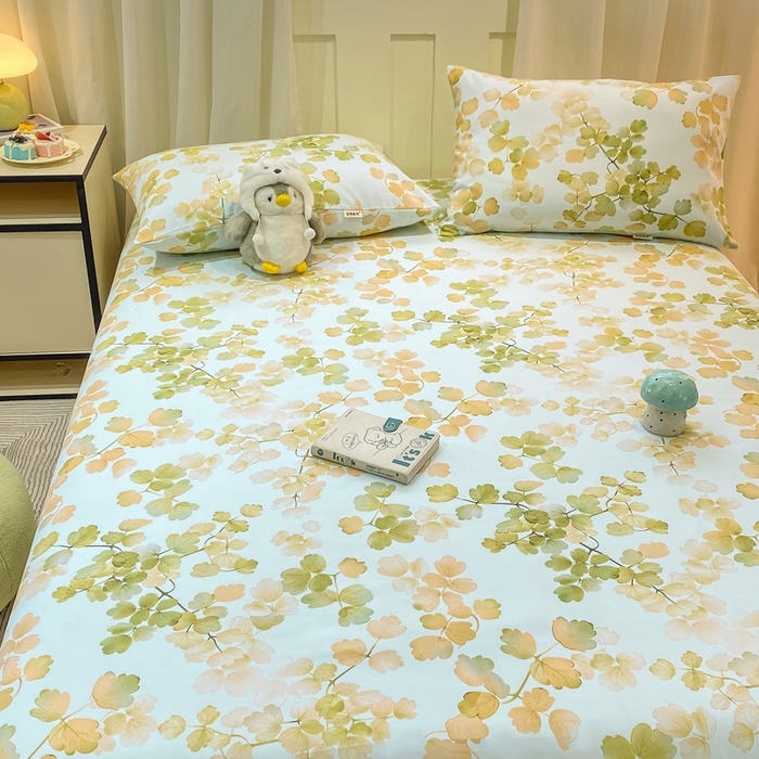 91家纺网 家纺一手货源 找家纺 优品惠 2026新款老粗布床单凉席席子空调软席单品床垫保护套三件套 青枝漫语