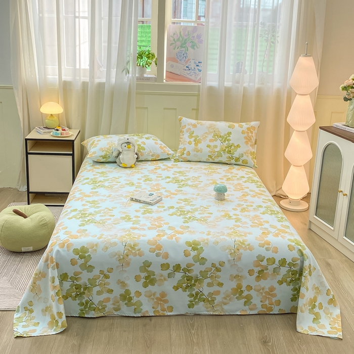 91家纺网 家纺一手货源 找家纺 优品惠 2026新款老粗布床单凉席席子空调软席单品床垫保护套三件套 青枝漫语