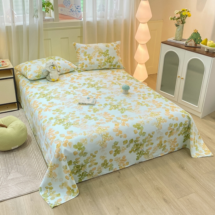 91家纺网 家纺一手货源 找家纺 优品惠 2026新款老粗布床单凉席席子空调软席单品床垫保护套三件套 青枝漫语