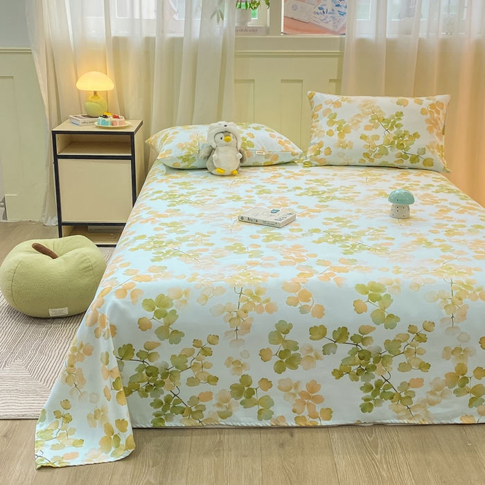 91家纺网 家纺一手货源 找家纺 优品惠 2026新款老粗布床单凉席席子空调软席单品床垫保护套三件套 青枝漫语