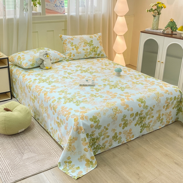 91家纺网 家纺一手货源 找家纺 优品惠 2026新款老粗布床单凉席席子空调软席单品床垫保护套三件套 青枝漫语