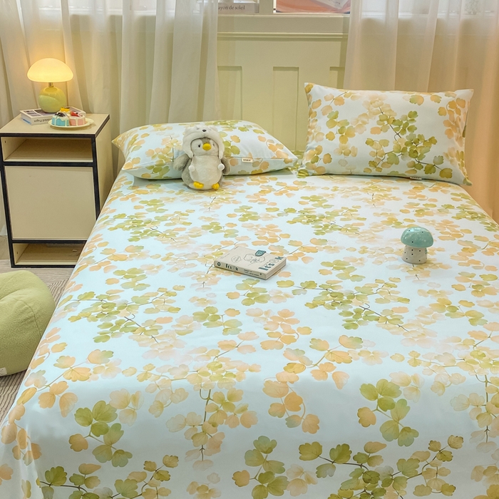 91家纺网 家纺一手货源 找家纺 优品惠 2026新款老粗布床单凉席席子空调软席单品床垫保护套三件套 青枝漫语