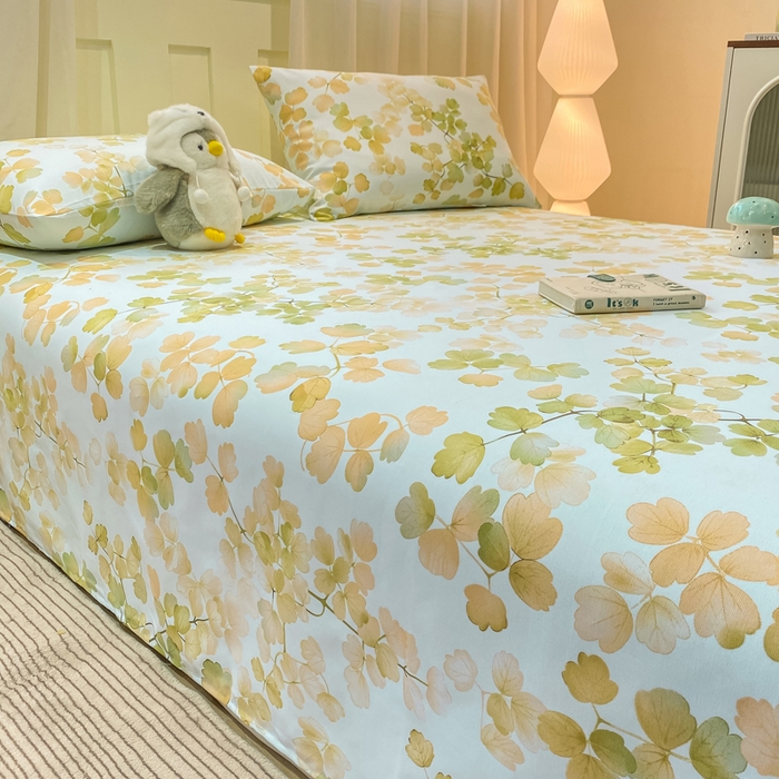 91家纺网 家纺一手货源 找家纺 优品惠 2026新款老粗布床单凉席席子空调软席单品床垫保护套三件套 青枝漫语