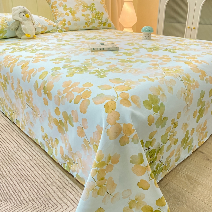 91家纺网 家纺一手货源 找家纺 优品惠 2026新款老粗布床单凉席席子空调软席单品床垫保护套三件套 青枝漫语