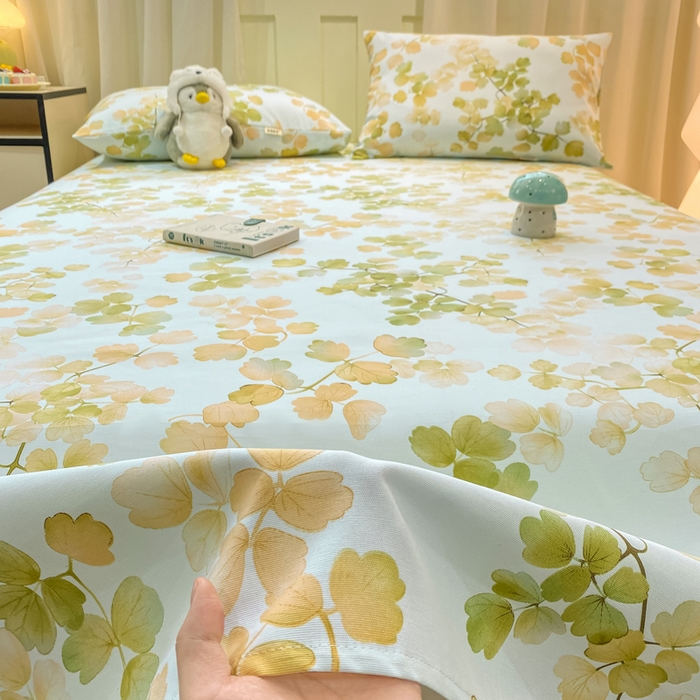 91家纺网 家纺一手货源 找家纺 优品惠 2026新款老粗布床单凉席席子空调软席单品床垫保护套三件套 青枝漫语