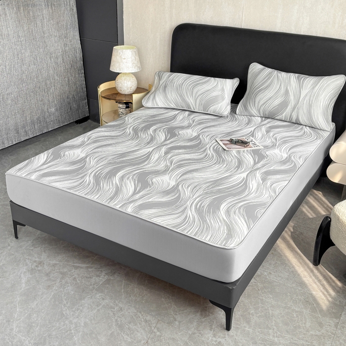 91家纺网 家纺一手货源 找家纺 麋兔 2026新款PE聚乙中分子提花床笠款凉席席子 极简主义