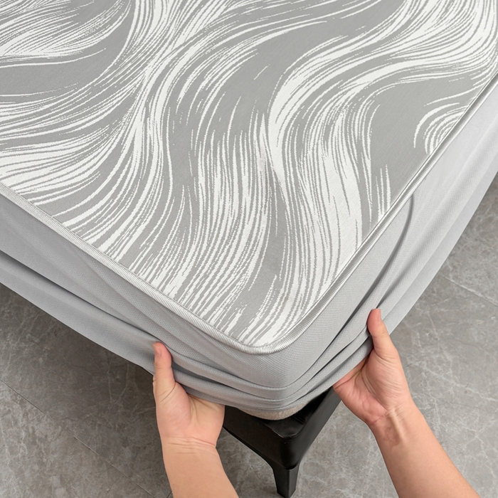 91家纺网 家纺一手货源 找家纺 麋兔 2026新款PE聚乙中分子提花床笠款凉席席子 极简主义