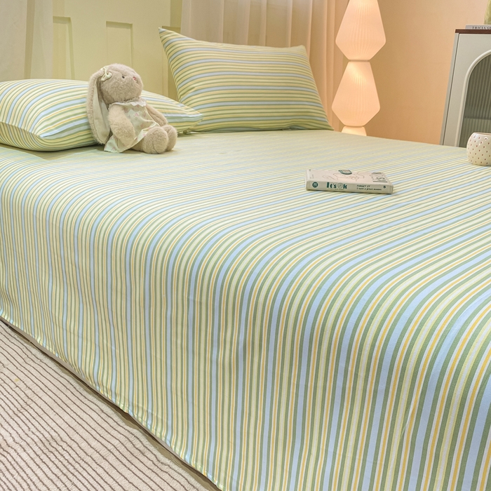 91家纺网 家纺一手货源 找家纺 优品惠 2026新款老粗布床单凉席席子空调软席单品床垫保护套三件套 条纹