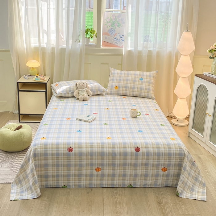 91家纺网 家纺一手货源 找家纺 优品惠 2026新款老粗布床单凉席席子空调软席单品床垫保护套三件套 小南瓜