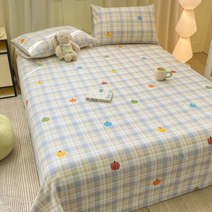 91家纺网 家纺一手货源 找家纺 优品惠 2026新款老粗布床单凉席席子空调软席单品床垫保护套三件套 小南瓜