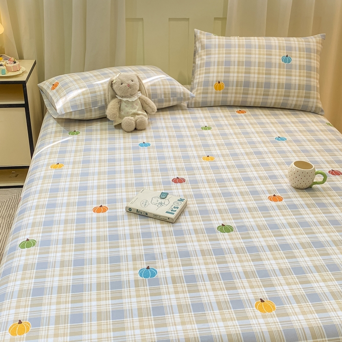 91家纺网 家纺一手货源 找家纺 优品惠 2026新款老粗布床单凉席席子空调软席单品床垫保护套三件套 小南瓜