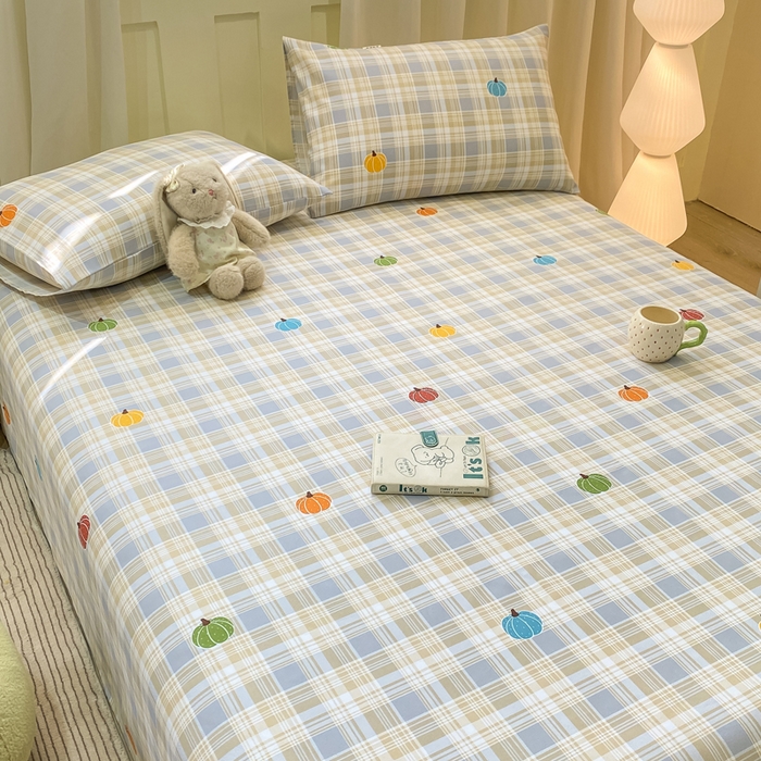 91家纺网 家纺一手货源 找家纺 优品惠 2026新款老粗布床单凉席席子空调软席单品床垫保护套三件套 小南瓜