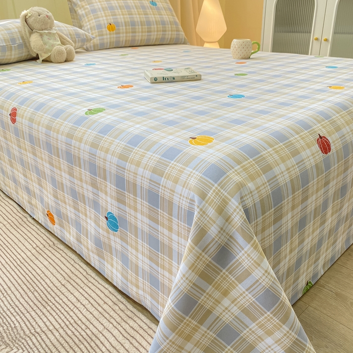 91家纺网 家纺一手货源 找家纺 优品惠 2026新款老粗布床单凉席席子空调软席单品床垫保护套三件套 小南瓜