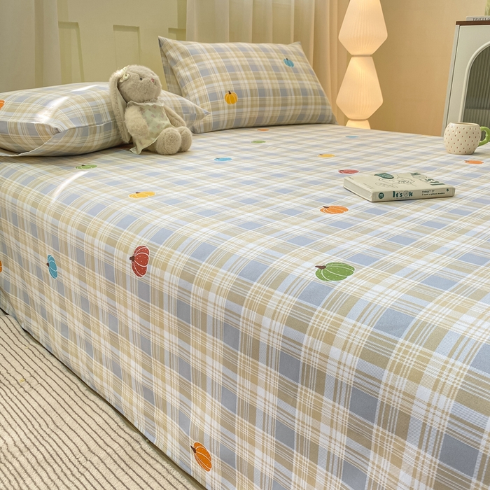 91家纺网 家纺一手货源 找家纺 优品惠 2026新款老粗布床单凉席席子空调软席单品床垫保护套三件套 小南瓜