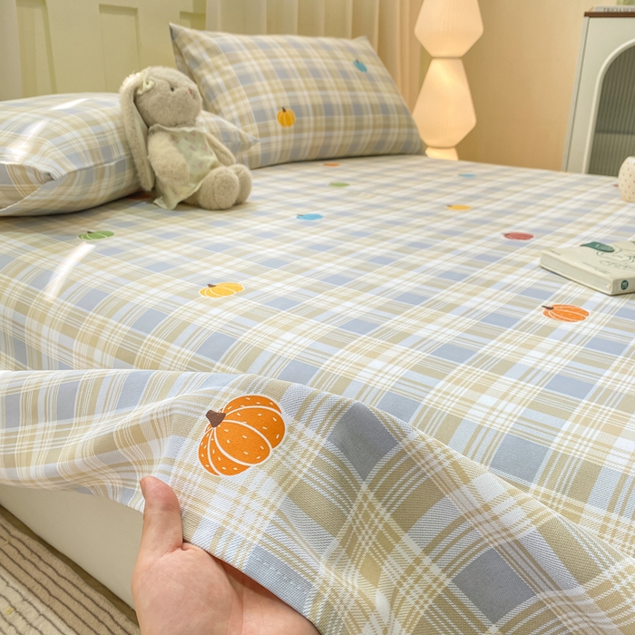 91家纺网 家纺一手货源 找家纺 优品惠 2026新款老粗布床单凉席席子空调软席单品床垫保护套三件套 小南瓜