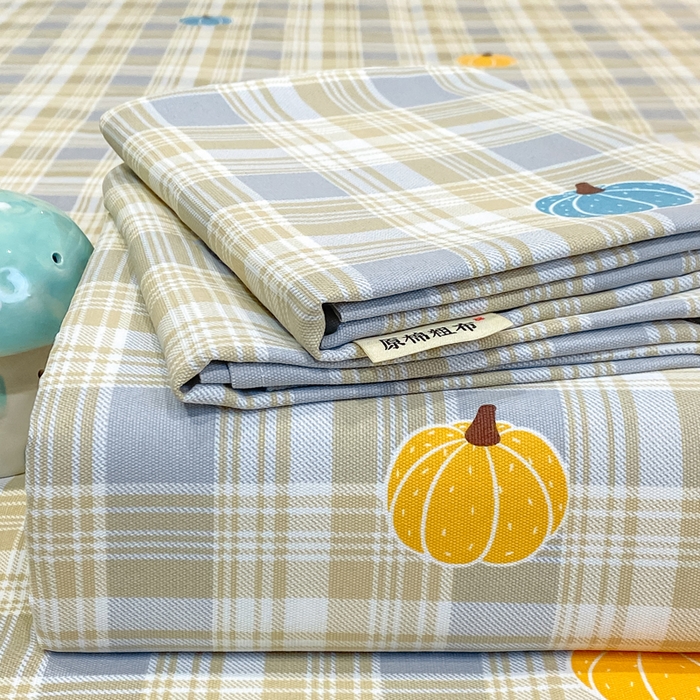 91家纺网 家纺一手货源 找家纺 优品惠 2026新款老粗布床单凉席席子空调软席单品床垫保护套三件套 小南瓜