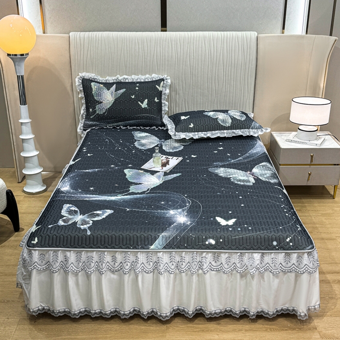 91家纺网 家纺一手货源 找家纺 （总）麋兔 2026新款冰丝床裙乳胶凉席【控价】